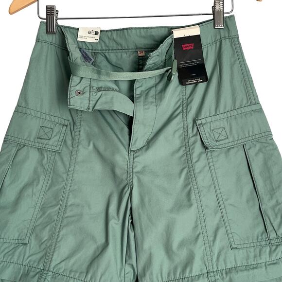 Levi's Green Convertible Cargo Pants High Waist Relaxed Fit Straight Leg - Picture 9 of 16